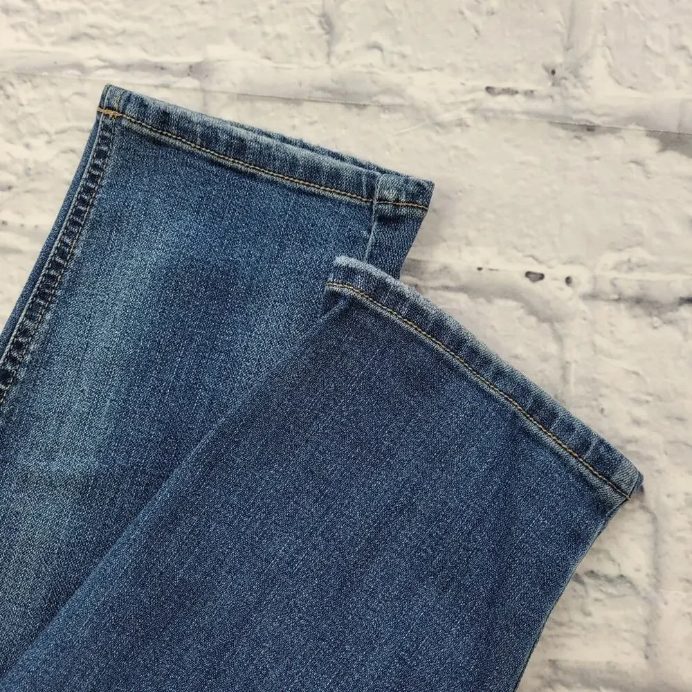 Seven7 Skinny Sure-Shaper Jeans Dark Wash Light Distressing Whiskering size 8